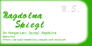 magdolna spiegl business card